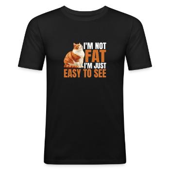 I'm Not Fat, I'm Just Easy To See 42 - Men's Slim Fit T-Shirt - black - Front - Nik (191cm)