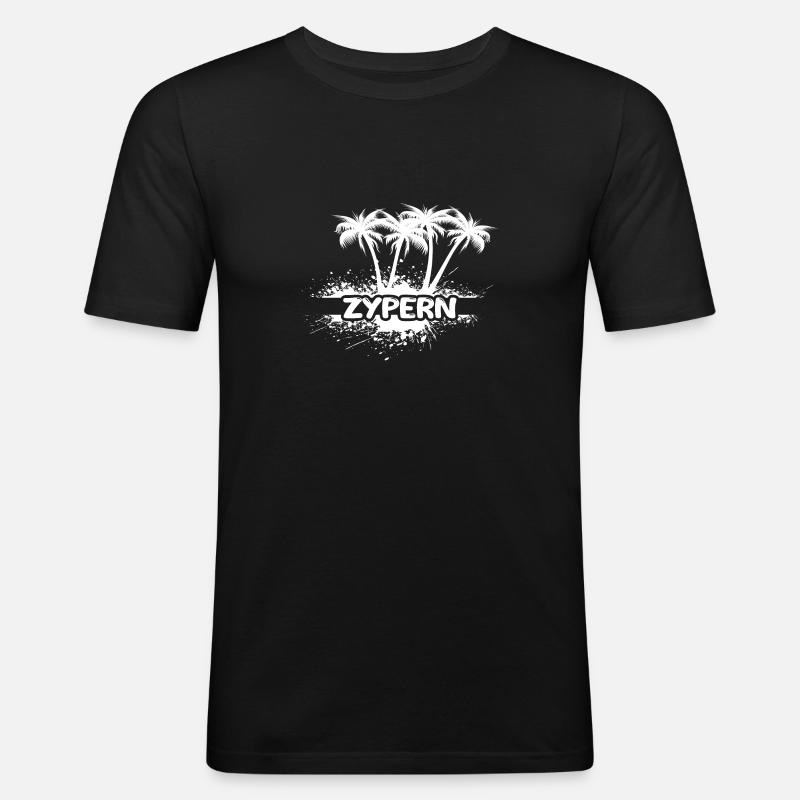 Zypern als Party - Männer Slim Fit T-Shirt - Schwarz