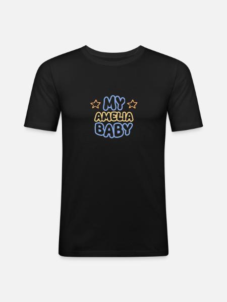 Amelia - Men's Slim Fit T-Shirt - black
