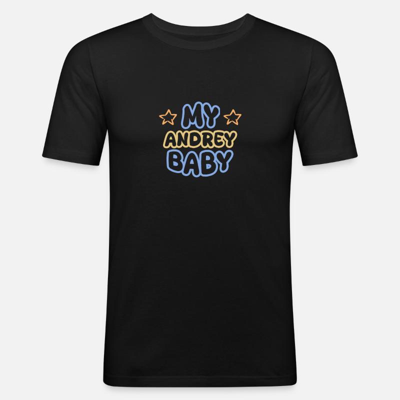 Andrey als Vorname - Männer Slim Fit T-Shirt - Schwarz