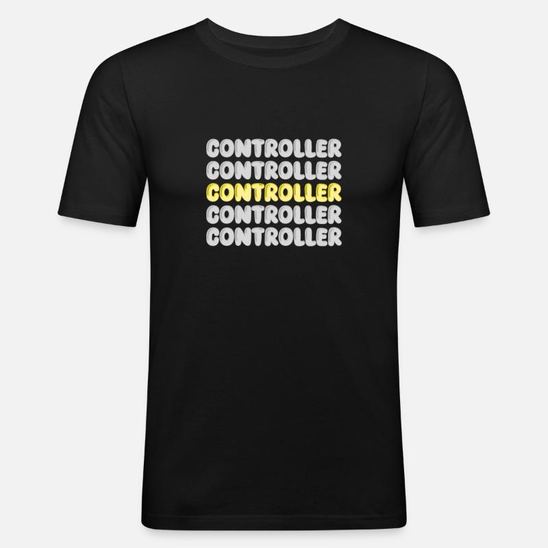 Arbeit Controller - Männer Slim Fit T-Shirt - Schwarz