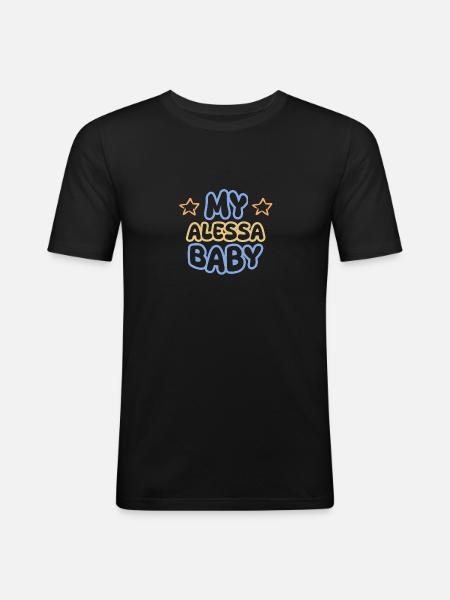 First name Alessa - Men's Slim Fit T-Shirt - black