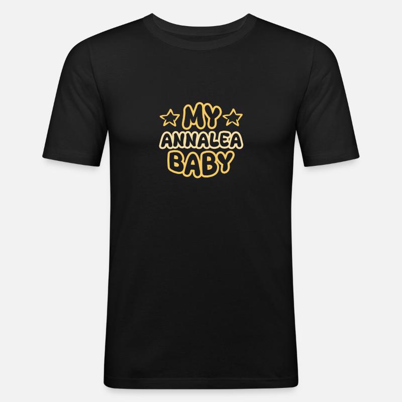 Geburt Annalea - Männer Slim Fit T-Shirt - Schwarz