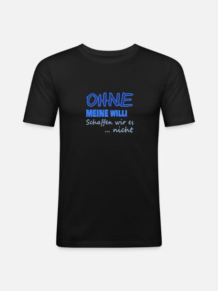 willi - Männer Slim Fit T-Shirt - Schwarz