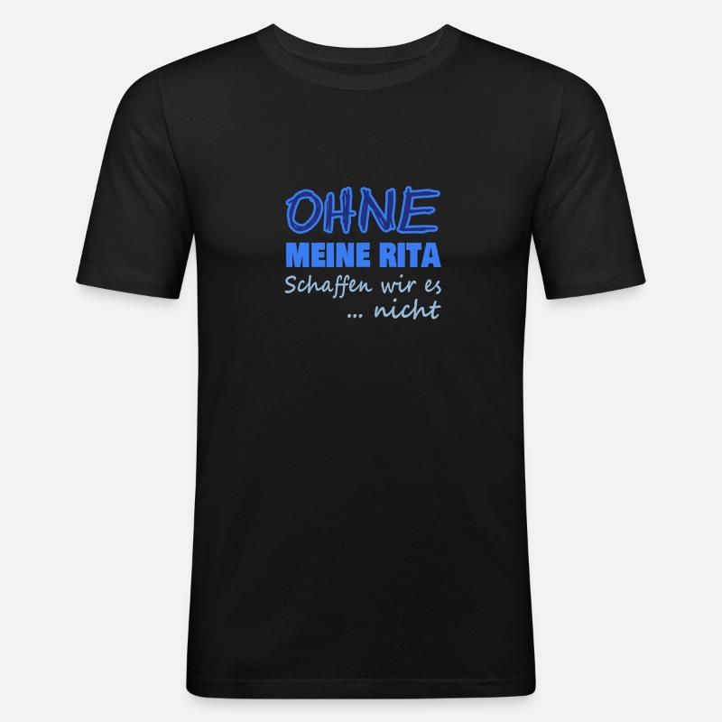 rita - Männer Slim Fit T-Shirt - Schwarz