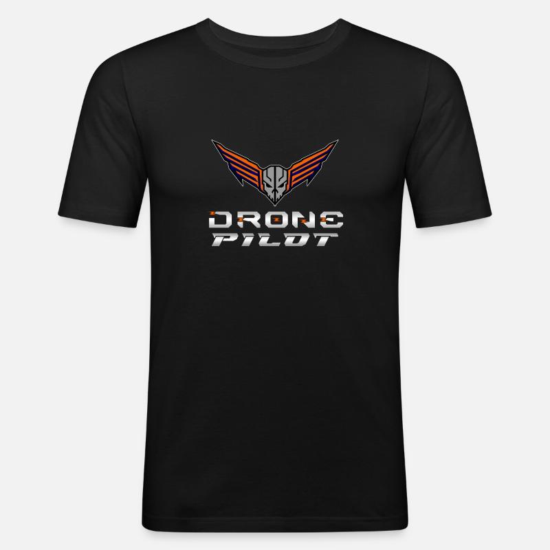 Drone Droni Drone Volo Drone Drone Pilot - Maglietta aderente da uomo - nero