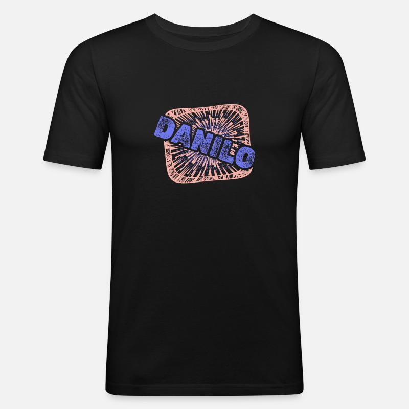 Danilo - Männer Slim Fit T-Shirt - Schwarz