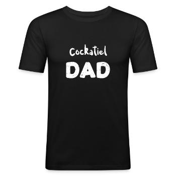 Cockatiel Dad - Oiseaux - T-shirt près du corps Homme - noir - Devant - Nik (191cm)