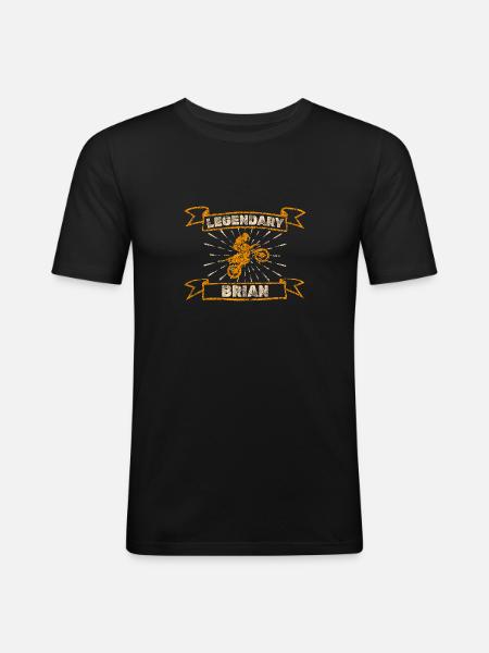Biker Brian - Männer Slim Fit T-Shirt - Schwarz