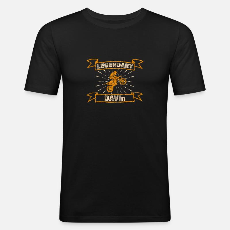 Motocross Davin - Männer Slim Fit T-Shirt - Schwarz