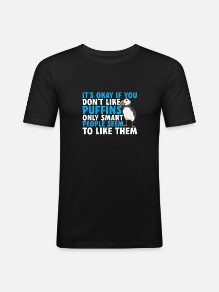 macareux macareux moines oiseaux Lunde - T-shirt près du corps Homme - noir