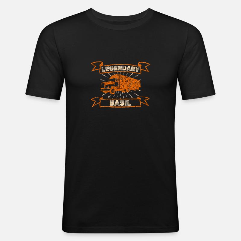 Brummi Basil - Männer Slim Fit T-Shirt - Schwarz