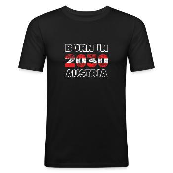 Austria 2030 - Men's Slim Fit T-Shirt - black - Front - Nik (191cm)