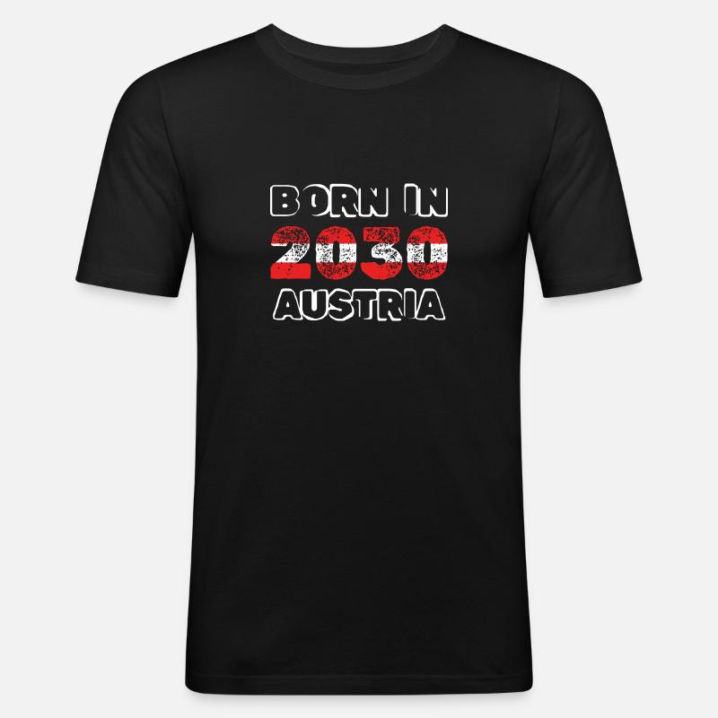 Austria 2030 - Männer Slim Fit T-Shirt - Schwarz