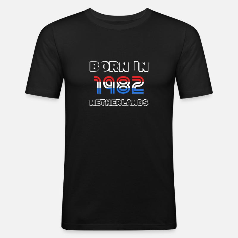 1982 - Männer Slim Fit T-Shirt - Schwarz