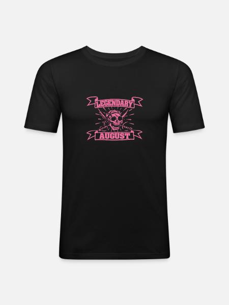 August als Fasching - Männer Slim Fit T-Shirt - Schwarz