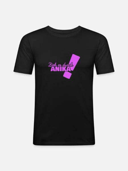 First name Anika - Men's Slim Fit T-Shirt - black