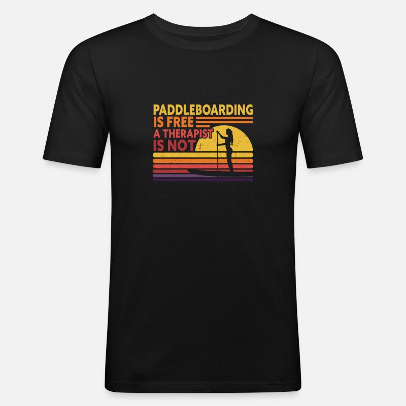 SUP Paddle Board Paddleboarding - Männer Slim Fit T-Shirt - Schwarz