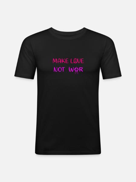 Make love - not war - Men's Slim Fit T-Shirt - black