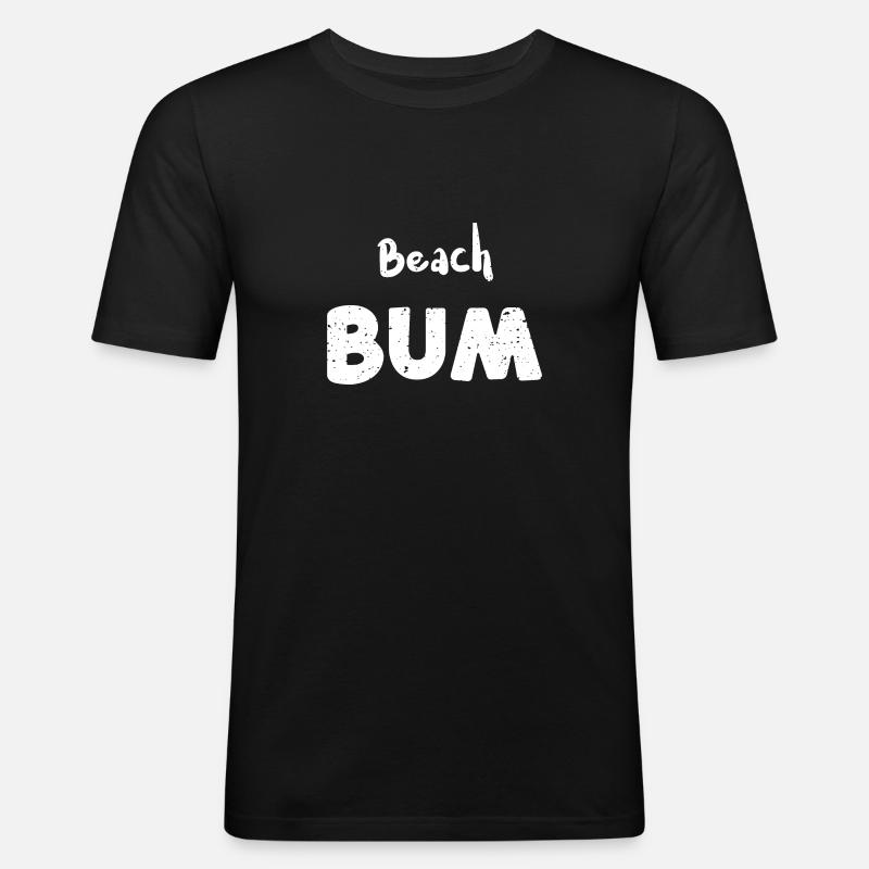 Beach Bum - Beach - Männer Slim Fit T-Shirt - Schwarz