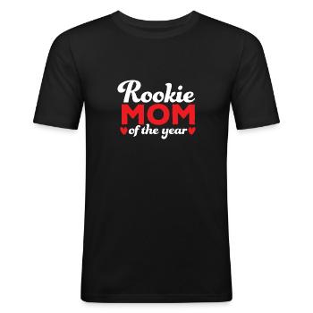 Rookie Mom des Jahres Neue Mutter Muttertag Mutter - Männer Slim Fit T-Shirt - Schwarz - Vorne - Nik (191cm)