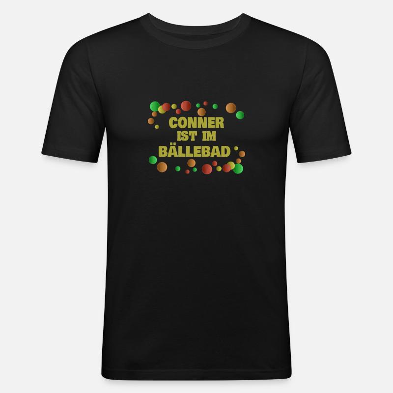 Bällebad Conner - Männer Slim Fit T-Shirt - Schwarz