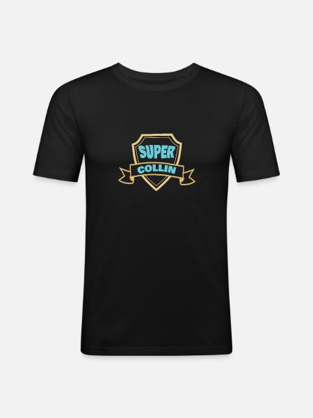 Wappen Collin - Männer Slim Fit T-Shirt - Schwarz