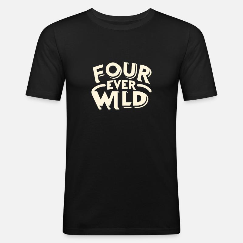 Four Ever Wild 61 - Männer Slim Fit T-Shirt - Schwarz