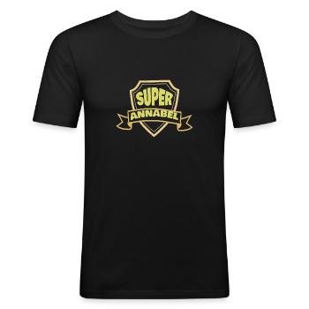 Annabel comme nom de femme - T-shirt près du corps Homme - noir - Devant - Nik (191cm)