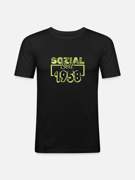 Social Worker 1958 - Men's Slim Fit T-Shirt - black