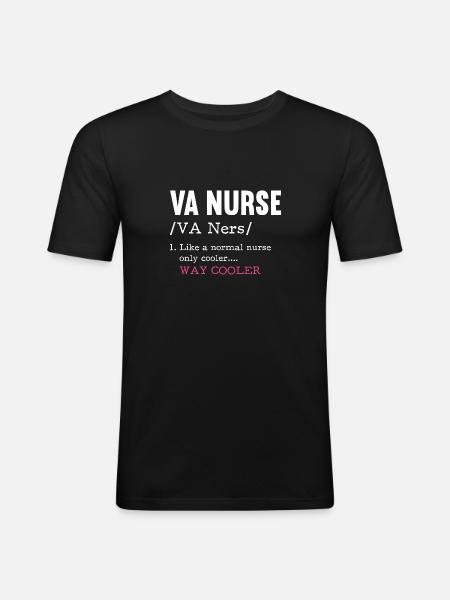 VA Nurse Meaning - Männer Slim Fit T-Shirt - Schwarz