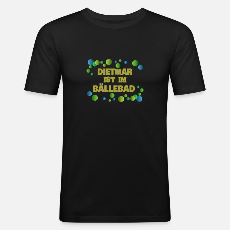 Bälle Dietmar - Männer Slim Fit T-Shirt - Schwarz