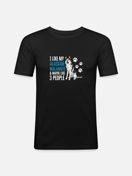 Alaskan Malamute Dog - Men's Slim Fit T-Shirt - black