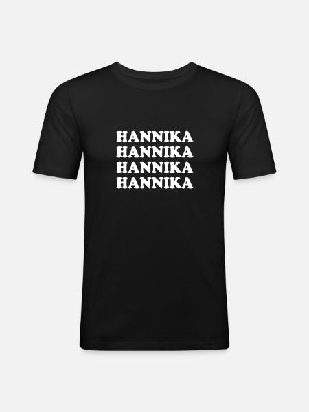 Nom Hannika - T-shirt près du corps Homme - noir