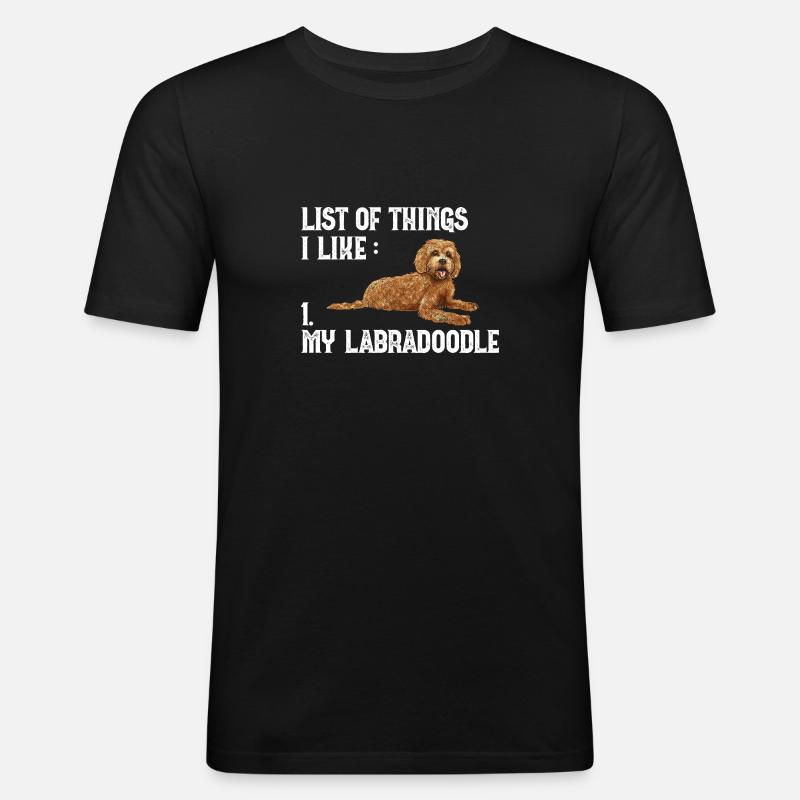 Labradoodle Hund - Männer Slim Fit T-Shirt - Schwarz