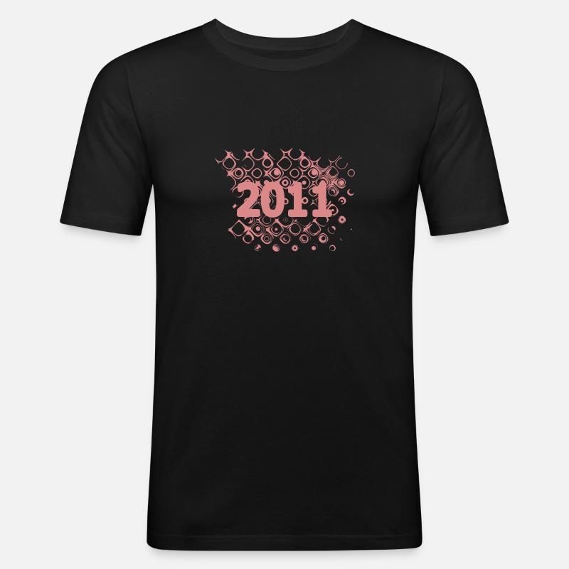 Retro 2011 - Männer Slim Fit T-Shirt - Schwarz