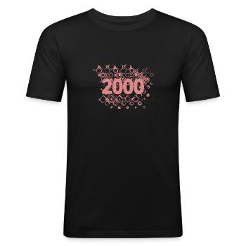 2000 - T-shirt près du corps Homme - noir - Devant - Nik (191cm)