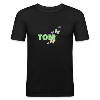 Tom Tom - T-shirt près du corps Homme - noir - Devant - Nik (191cm)