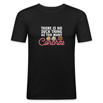 Concha Hispanic Mexikanisch Pan Dulce - Männer Slim Fit T-Shirt - Schwarz - Vorne - Nik (191cm)