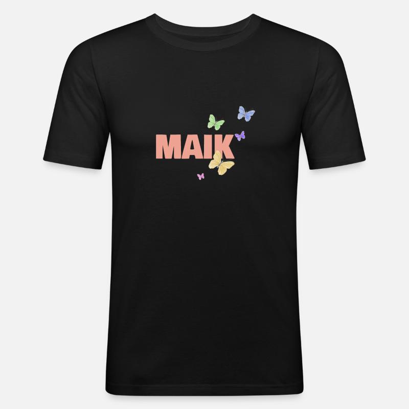 Maik Maik - Männer Slim Fit T-Shirt - Schwarz