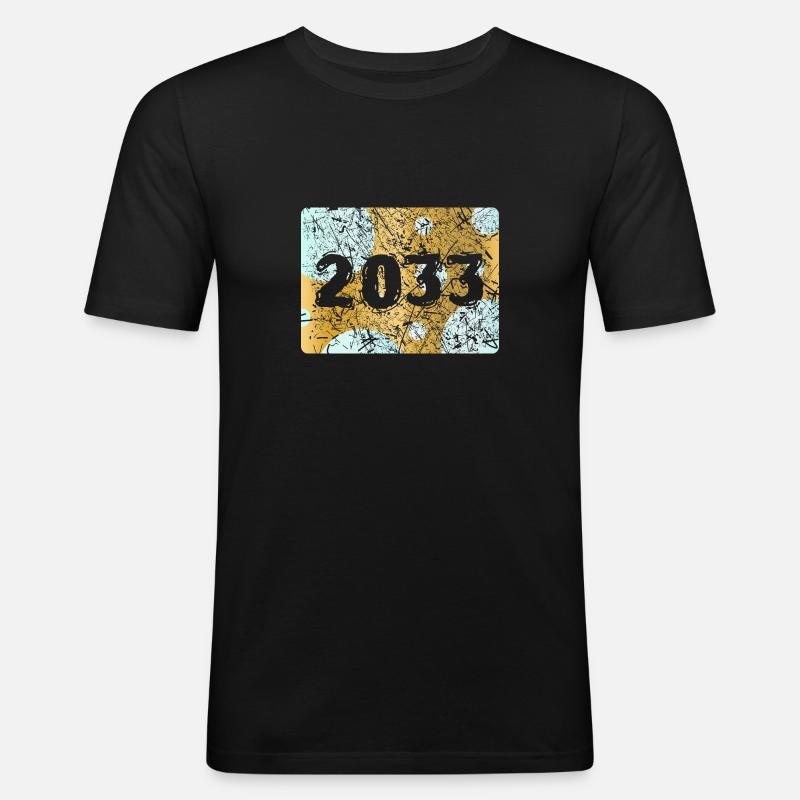 2033 - Männer Slim Fit T-Shirt - Schwarz
