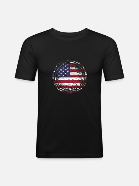 USA America - Men's Slim Fit T-Shirt - black