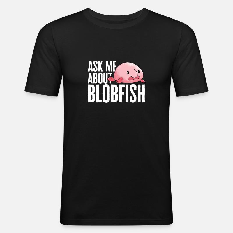 Pesce blob - Maglietta aderente da uomo - nero