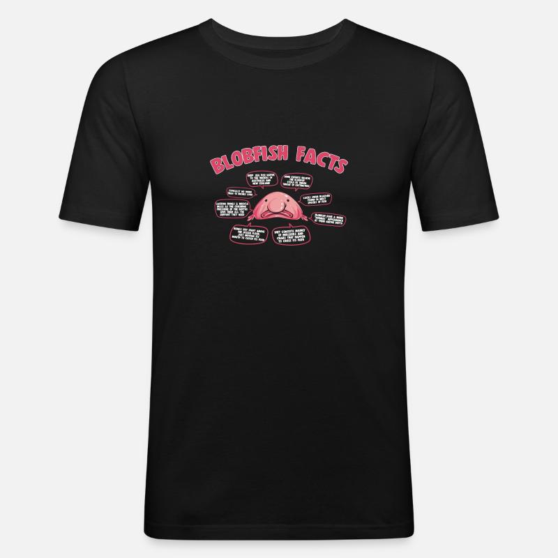Blobfisch - Männer Slim Fit T-Shirt - Schwarz