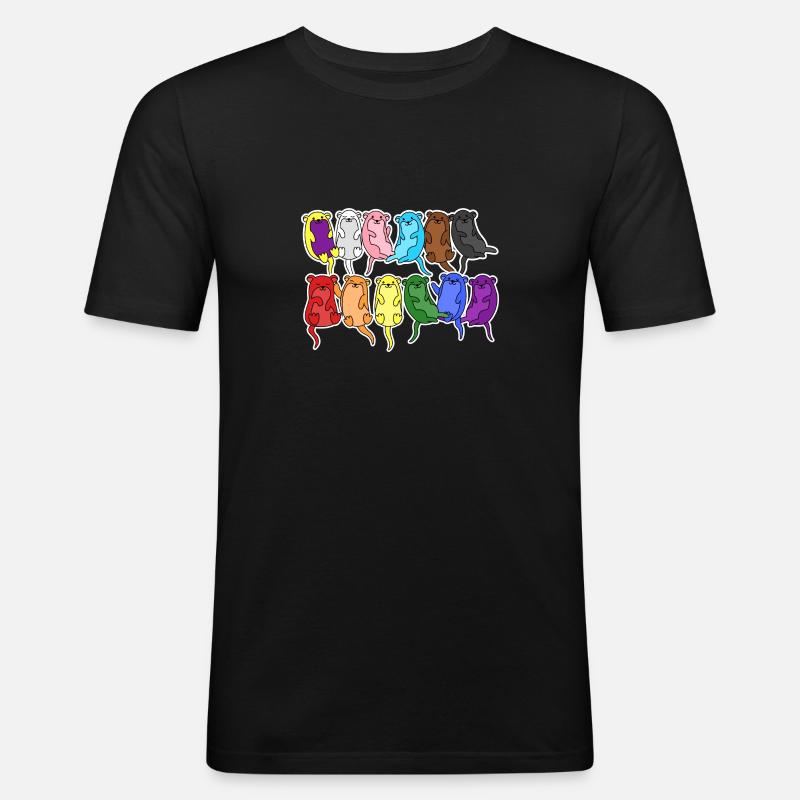 Fierté Progrès Flag Otter Égalité - T-shirt près du corps Homme - noir