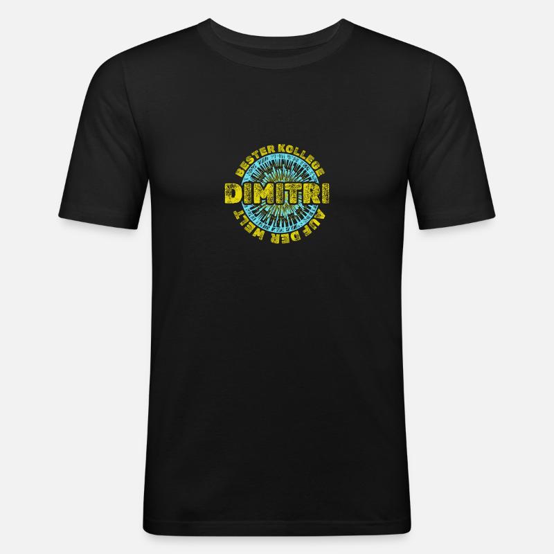 Vorname Dimitri - Männer Slim Fit T-Shirt - Schwarz