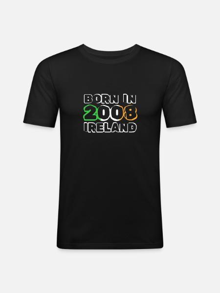 Geboren 2008 - Männer Slim Fit T-Shirt - Schwarz