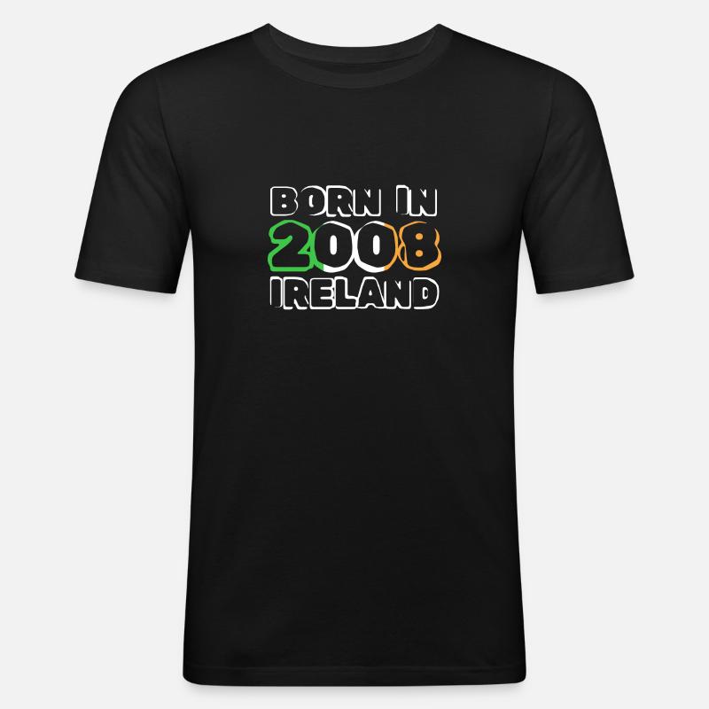 Geboren 2008 - Männer Slim Fit T-Shirt - Schwarz