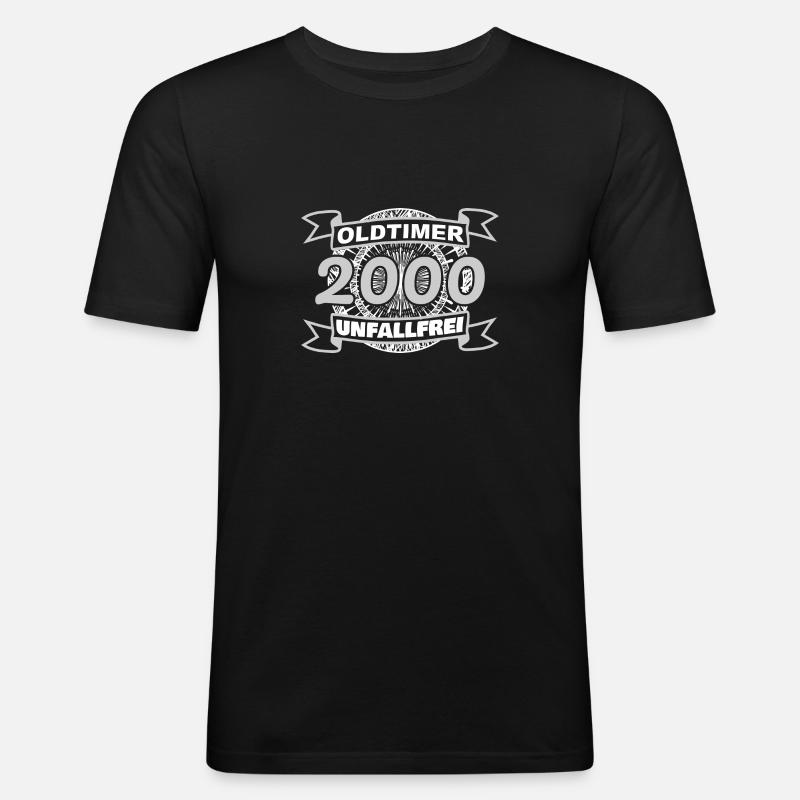 2000 2000 - Männer Slim Fit T-Shirt - Schwarz