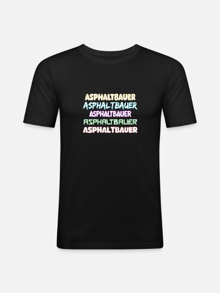 Constructeur d’asphalte comme métier - T-shirt près du corps Homme - noir